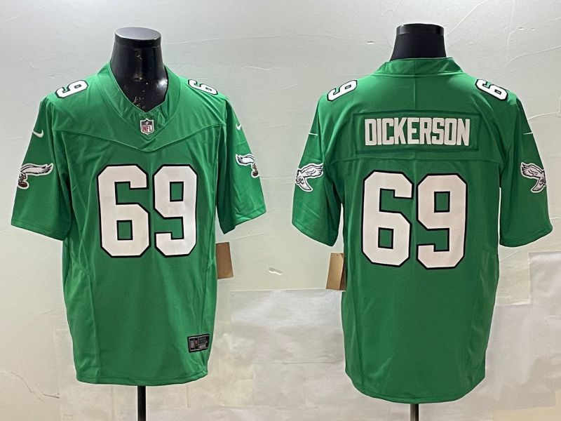Men Philadelphia Eagles #69 Dickerson Green Retro three generations 2025 Nike Limited NFL Jersey style 6